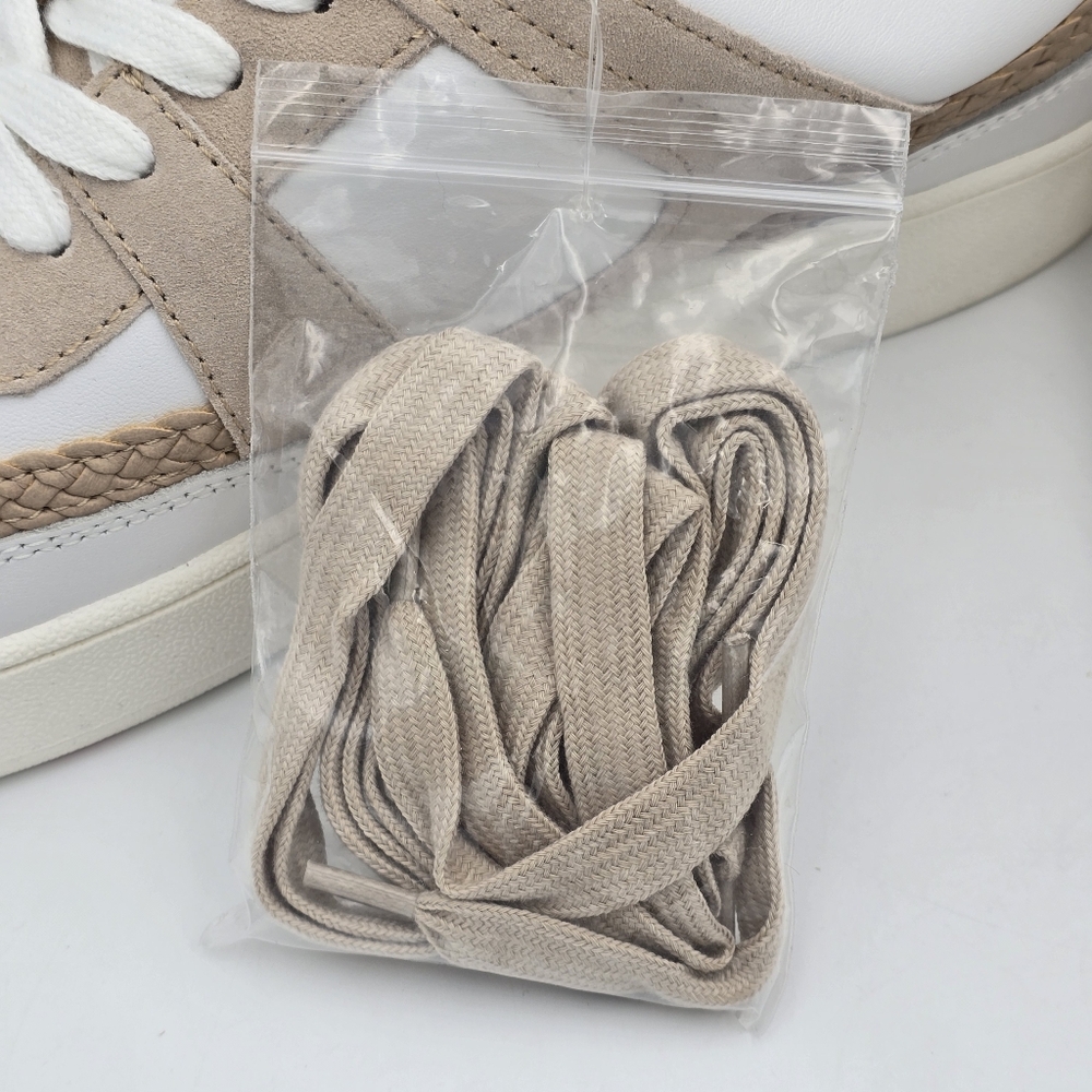 NWOT Lucky Brand Halinna Lace-Up Sneakers, White/Tan, Women's 11M - Picture 4 of 16